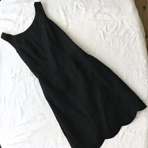 Nicole Miller 100% Silk Black Dress Scalloped